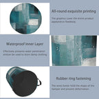 Blue Gray Modern Laundry Basket, Art Foldable - Image 5