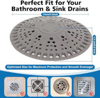 ZOOY Shower Drain Hair Catcher, 2 Pack 5.5 Inch Silicone Drain Cover - Image 3