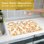 Fall Leaves Dish Drying Mat for Kitchen Counter Autumn Orange White Leaves - Image 7
