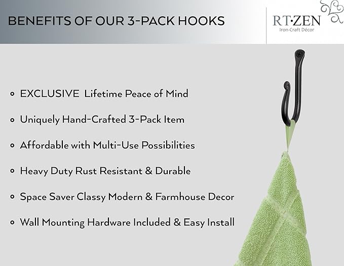 RTZEN Wall Mount Hook Set - Image 2