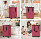 Laundry Basket with Wheels, Collapsible Laundry Baskets, Laundry Hamper with - Image 6