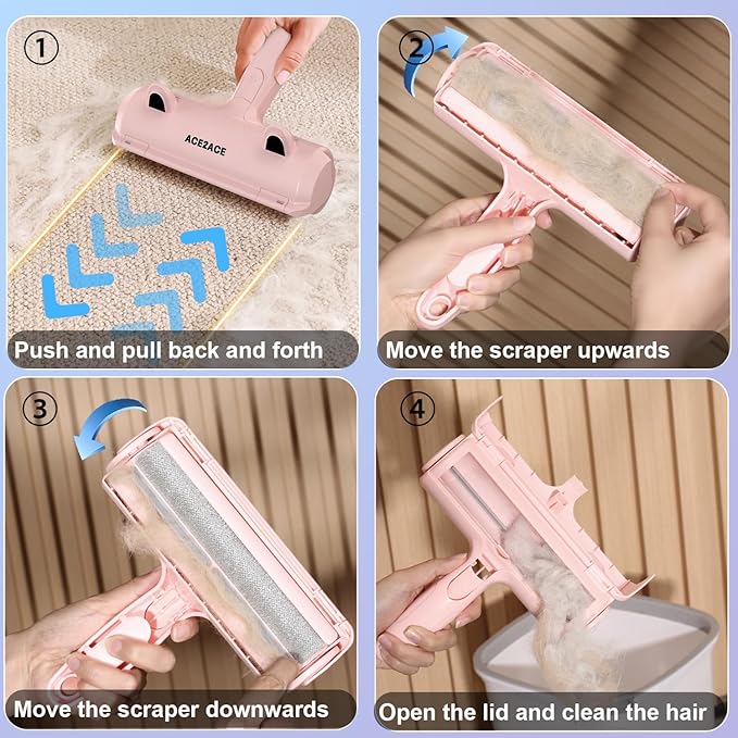 ACE2ACE Pet Hair Removal Tool, Lint Roller Brush - Image 4