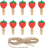JarThenaAMCS 50 Pcs Strawberry Wooden Clip by JarThenaAMCS