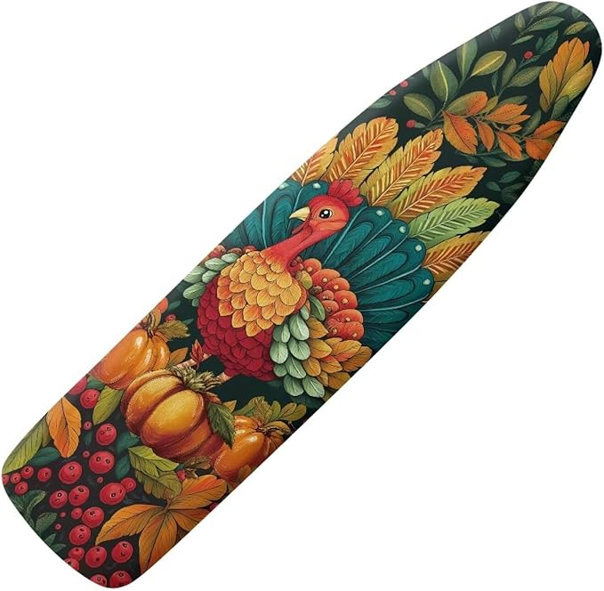 Turkey Thanksgiving Ironing Board Cover Standard Size Holiday Ironing Board Pad by Vanideaoty