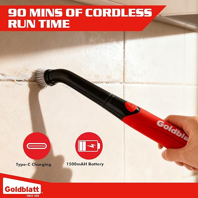 Goldblatt Cordless Electric Spin Scrubber 18-Piece Kit, Power Scrubber - Image 5