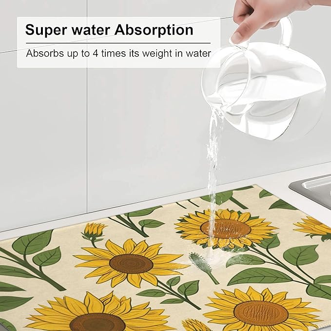 Sunflower Plants Dish Drying Mats - Image 5