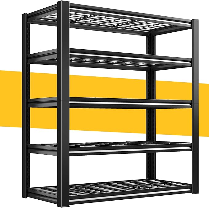 REIBII Garage Shelving 3200LBS, 5-Tier Storage Shelves, Adjustable Industrial Metal Shelving Unit for Garage, Basement, Pantry, Warehouse,Commercial, 36" W x 16" D x 72" H by REIBII