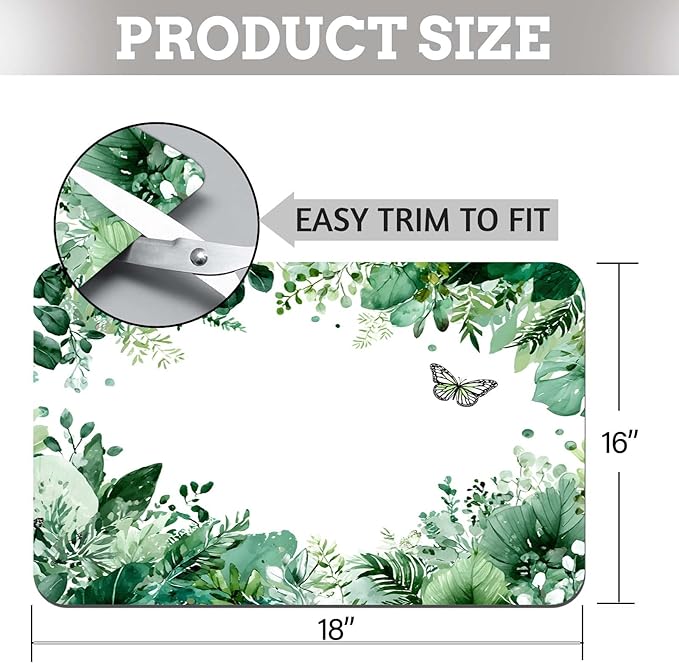 MCALK Green Leaves Dish Drying Mat - Image 6