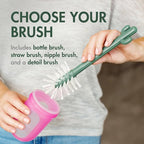 Boon Cacti Bottle Cleaning Brush Set, Terracotta, 4 Piece Set - Image 3