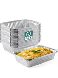 60 Pack 8x6 Disposable Aluminum Pans by NEEBAKE