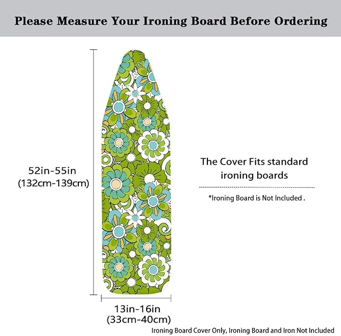 Green Hippie Flower Ironing Board Cover Large Extra Wide Table Top Ironing - Image 5