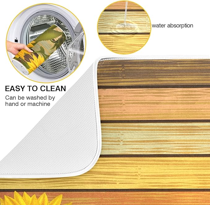 Super Absorbent Dish Drying Mat, Microfiber Fast-Drying Dish Mat, Kitchen Dish - Image 2
