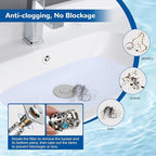 Hibbent 2 Pack 3 in 1 Bathroom Sink Drain Strainer, Universal Pop Up Stopper - Image 2