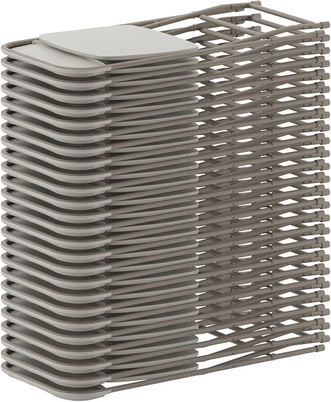 Flash Furniture Hercules Series Plastic Folding Chairs for Parties and Weddings, Stackable Commercial Event Seats, Set of 10, Beige - Image 16