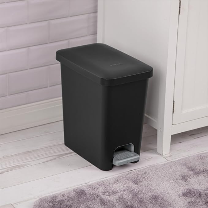 Sterilite 2.7 Gallon Rectangular Step On Kitchen Trash Bin Plastic Indoor - Image 6