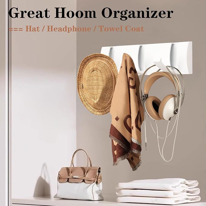 Folding Coat Hooks, Wall Mounted Coat Rack - Image 2