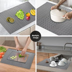 Silicone Dish Drying Mat for Kitchen Counter, 16x24 Collapsible Trifold Large - Image 7