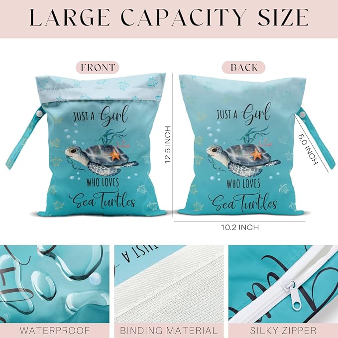 Waterproof Wet Bag for Swimsuit, Travel Beach Wet Dry Bag, Hidden Zipper - Image 2