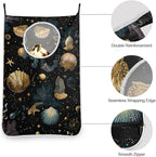 Shell Starfish Black Hanging Laundry Hamper Door Hampers Bag Basket - Image 5