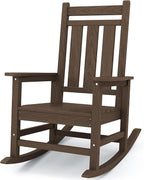 KINGYES Oversized Outdoor Rocking Chair, All-Weather Patio Rocking Chairs for Porch, HDPE Outdoor Patio Rockers with High Back & Wide Seat for Garden, Lawn, Coffee by KINGYES