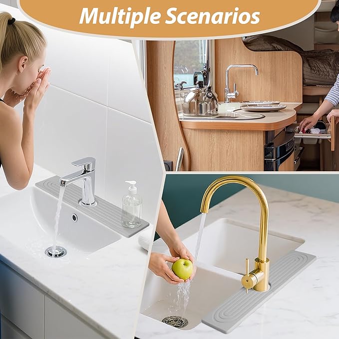 Kitchen Sink Faucet Mat, Diatomaceous Earth Quick Dry Sink Splashback Drying Mat - Image 7