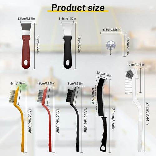 12Pcs Crevice Cleaning Brush Set, Hard Bristle Small Cleaning Brushes - Image 2
