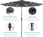 Best Choice Products 10ft Solar Polyester LED Lighted Patio Umbrella w/Tilt Adjustment and UV-Resistant Fabric - Image 5