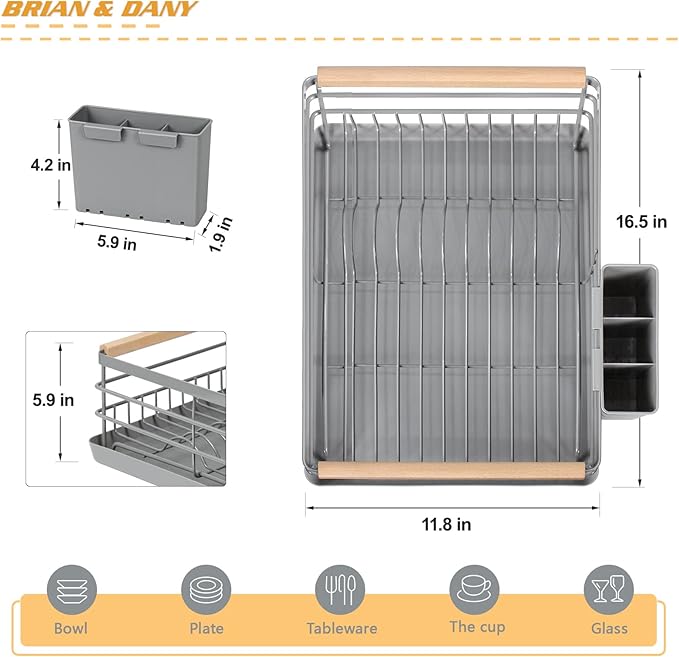 BRIAN & DANY Dish Drying Rack, Dish Racks - Image 2