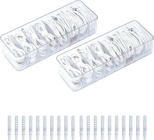 2 Pack Cable Cord Storage Box, Plastic Desk Drawer Organizer Case by GOXITAX