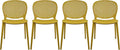 2xhome Set of 4 Patio Dining Chairs | Modern Stackable Outdoor Pool Side Chair | Weather Resistant Plastic for Yard, Porch, Balcony, Kitchen, Yellow by 2xhome