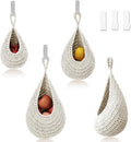 Hanging Fruit Basket Set of 3, Boho Wall Hanging Storage Basket by MKOSHUN