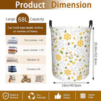 Bee Honey Flower Laundry Basket, Waterproof Foldable Laundry Hamper, Dirty - Image 2