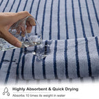 8 Pcs Navy Cabana Stripe Large Bath Towel Set Oversized Bath Sheet 2 Bathroom - Image 5