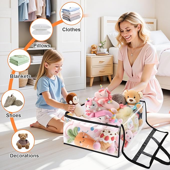 Clear Clothes Storage Bags, 8 Pack Closet Organizers and Under Bed Storage - Image 5
