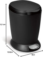 simplehuman 6 Liter / 1.6 Gallon Compact Plastic Round Bathroom Step Trash Can - Image 4