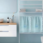 2 Pcs Sea Turtle Floral Hand Towels Pastel Blue Bathroom Decor 14x29 Inch - Image 6