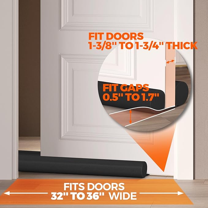 Holikme Door Draft Stopper Weather Stripping Window Breeze Blocker Adjustable - Image 5