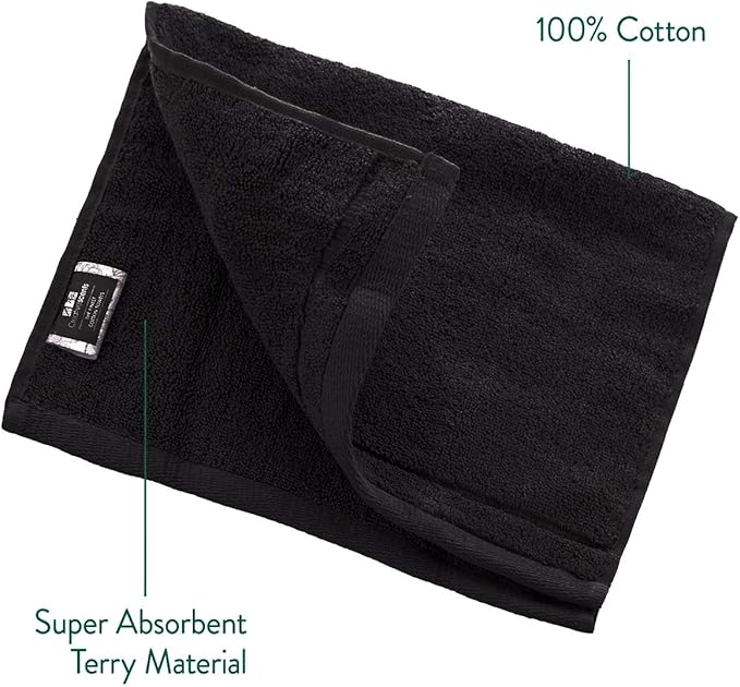 Creative Scents Cotton Fingertip Towels Set Black - Image 4