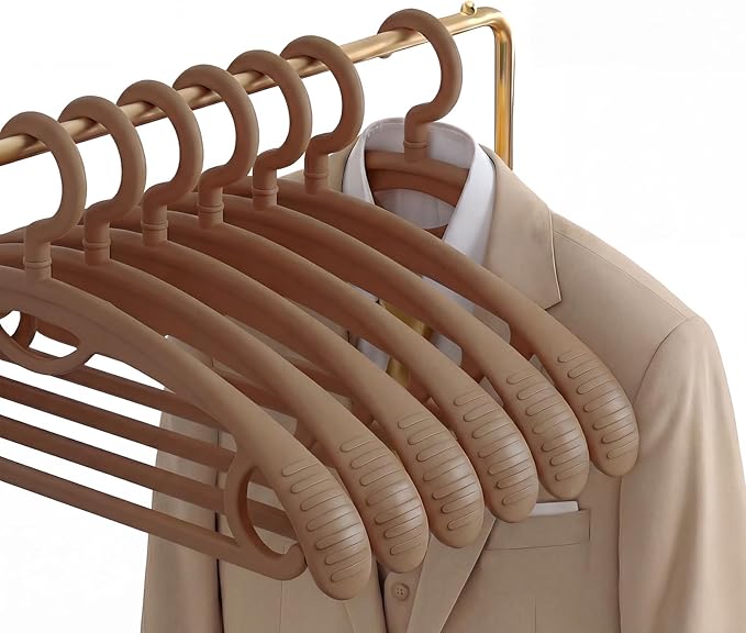 Plastic Clothes Hanger, Extra Thick Plastic Wide Shoulder Adult 360 Degrees by GEMWONDER