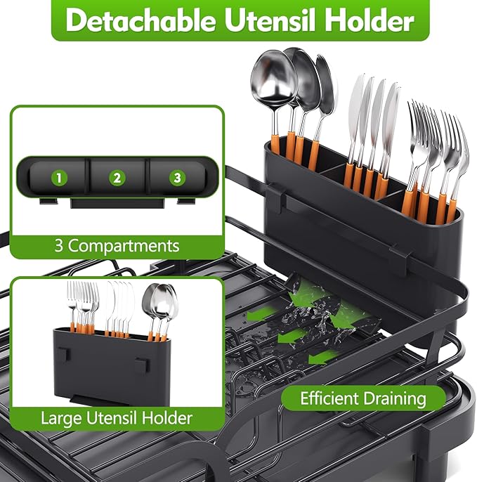 TOOLF Expandable Dish Rack, Dish Drying Rack - Image 7