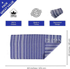 Clotho 4 Pack Navy Blue Turkish Hand Towels - Image 3
