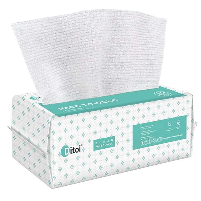 Ditoi Disposable Face Towels, Ultra Soft &Thick Face Dry Wipes by Ditoi