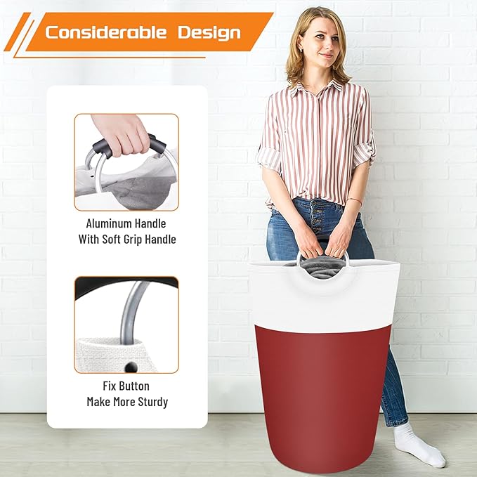 BlissTotes 115L Laundry Basket, Freestanding Laundry Hamper, Collapsible Dirty - Image 5