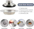 RQYEKDO Polished Kitchen Sink Strainers Sink Stopper Kits, Stainless Steel Sink - Image 4