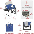 SUNNYFEEL Heated Camping Directors Chair, Heavy Duty,Oversized Portable Folding Chair with Side Table, Pocket for Beach, Fishing,Trip,Picnic,Lawn,Concert Outdoor Foldable Camp Chairs - Image 2