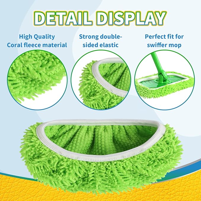 Reusable 100% Coral Fleece Mop Pads Compatible - Image 4