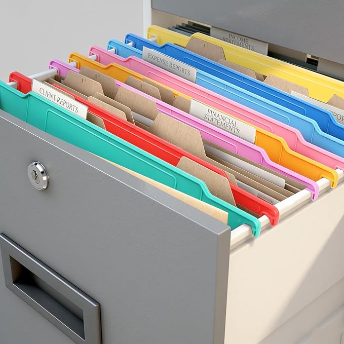 party greeting 8 Pack File and Folder Dividers 9x11.4 Inches Plastic Hanging - Image 5