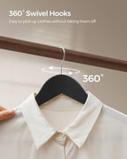 SONGMICS Wooden Hangers, Swivel Hook, Non-Slip - Image 8