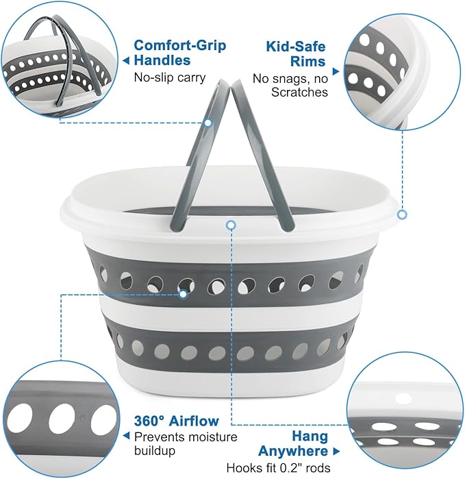 Laundry Basket Collapsible, 16L Small Clothes Hamper Pop-Up Laundry Baskets - Image 4
