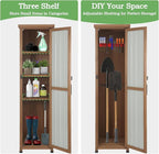 62" H Outdoor Corner Storage Cabinet with Lockable Doors, Outdoor Indoor Small Storage Cabinet with Metal Top, 3 Adjustable Shelves for Patio, Porch, Entryway or Small Spaces - Image 4